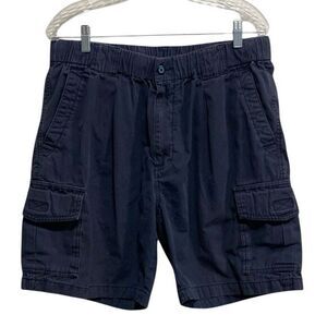 Tommy Bahama Relax Cargo Shorts Men’s Large Navy Blue Elastic Waist Beach Travel